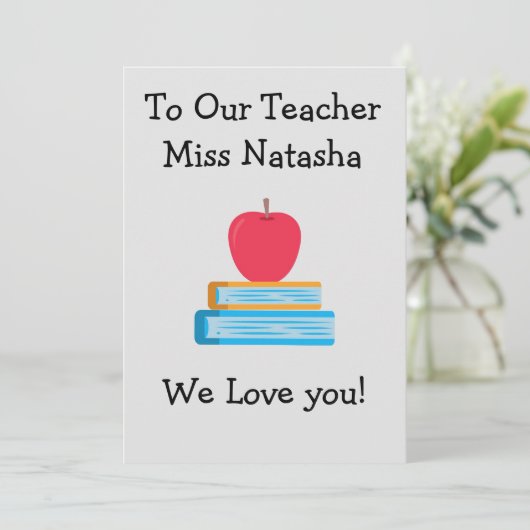 Wenskaart op lerarendag kaart (Staand voorkant)