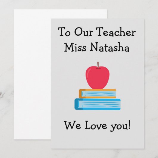 Wenskaart op lerarendag kaart (Voorkant / Achterkant)