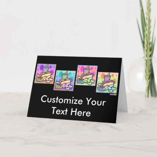 Wenskaart, opmerking Kaart - Pop Art Hot Dog met C (Voorkant)