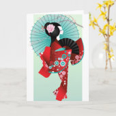 Wenskaart Origami Doll Kaart (Gele Bloem)