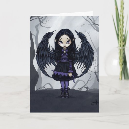 wenskaart "Paarse papieren harten" Kaart (Voorkant)