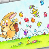 Wenskaart paasbunny bedankkaart