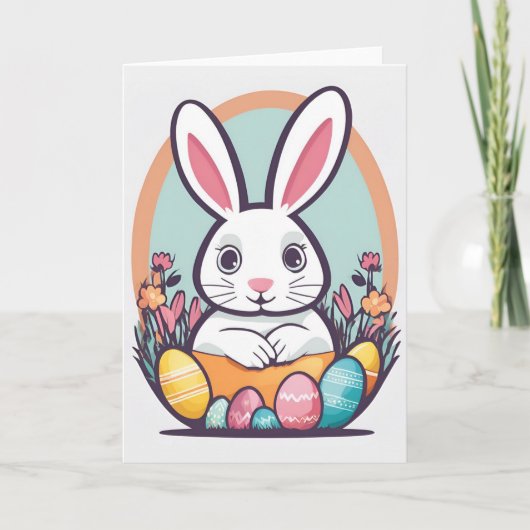 Wenskaart paasbunny feestdagen kaart (Voorkant)