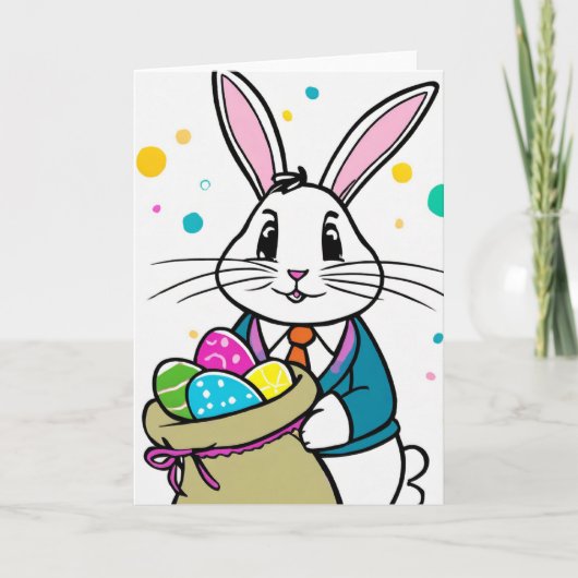 Wenskaart paasbunny feestdagen kaart (Voorkant)