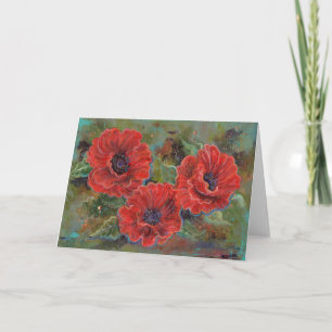 wenskaart papaverbloemen van Renee Lavoie Kaart