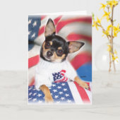 Wenskaart Patriotic Chihuahua Kaart (Gele Bloem)