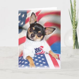 Wenskaart Patriotic Chihuahua Kaart