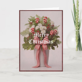 Wenskaart pepermunt groen boog kerst kaart