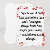 Wenskaart | Persoonlijke vriendschap en familiale  Kaart (Voorkant / Achterkant)