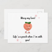 Wenskaart perzik briefkaart (Voorkant / Achterkant)