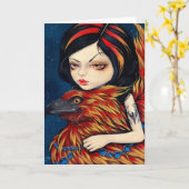 wenskaart "Phoenix Tattoo" Kaart (Gele Bloem)