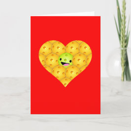 Wenskaart - Pickleball Gelukkig Hart Liefde Kaart