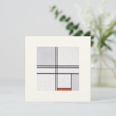 WENSKAART : PIET MONDRIAN : GRAY-RED 1935 KAART (Staand voorkant)
