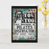 Wenskaart Pilootinstructeur - Funny Retro Kaart (Gele Bloem)