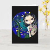 wenskaart "Porthole Mermaid" Kaart (Gele Bloem)