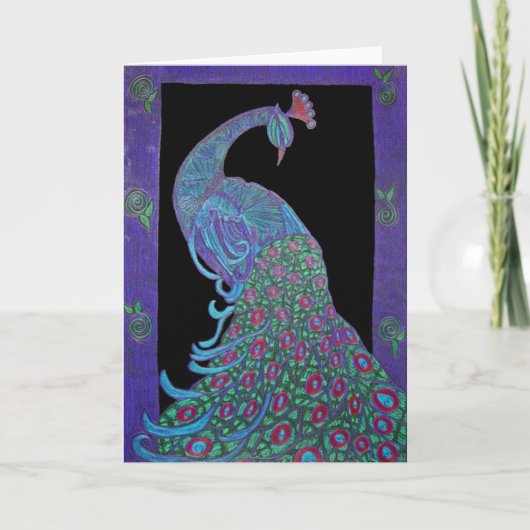 Wenskaart - Proud Peacock Kaart (Voorkant)