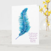 Wenskaart Psalm 94:1 Aquarel Veer Kaart (Gele Bloem)