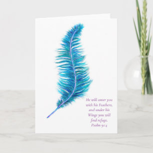 Wenskaart Psalm 94:1 Aquarel Veer Kaart
