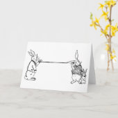 Wenskaart "Rabbit Telephone Line" Kaart (Gele Bloem)