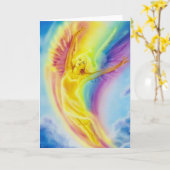 Wenskaart Rainbow Angel Kaart (Gele Bloem)