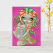 wenskaart "Rainbow Sherbet Fairy" Kaart (Gele Bloem)