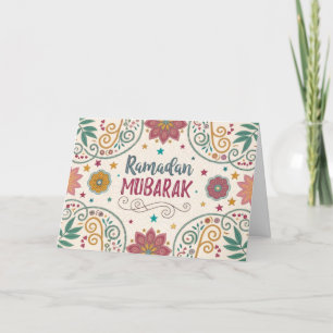 Wenskaart Ramadan Patterns Kalligrafie Feestdagen Kaart