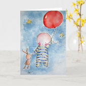 Wenskaart Red Baloon Kaart (Gele Bloem)