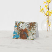 Wenskaart Red Panda Kaart (Gele Bloem)