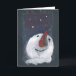 Wenskaart Reflective Snowman Feestdagen Kaart<br><div class="desc">Een schilderij van de auteur Michelle Tocher,  schrijver van mythische boeken en de online sprookjesschrijfcursus WonderLit.com. Een perfect cadeau voor mensen die in het winterseizoen goed aan vrienden denken.</div>