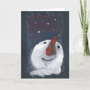 Wenskaart Reflective Snowman Feestdagen Kaart