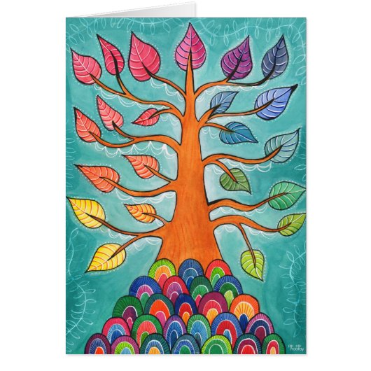 Wenskaart regenboogkleur Kleurtoon (Voorkant)