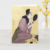 Wenskaart Reproductie Japanse kunst Kaart (Gele Bloem)