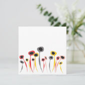 Wenskaart Retro Flowers Kaart (Staand voorkant)