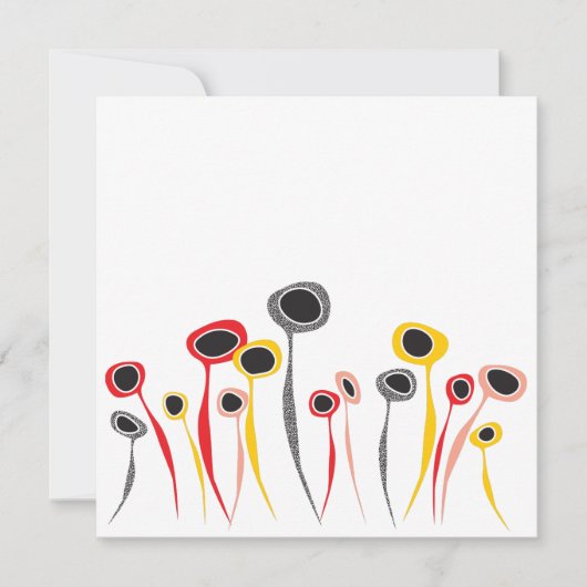 Wenskaart Retro Flowers Kaart (Voorkant)