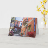 wenskaart "Ristorante Bilacus, Bellagio" Kaart (Gele Bloem)