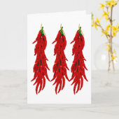 Wenskaart Rode Chili Peppers Kaart (Gele Bloem)