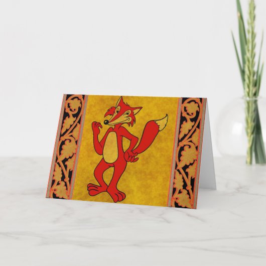Wenskaart rode vos kaart (Voorkant)