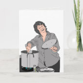 wenskaart "roeren in de pan" kaart (Voorkant)