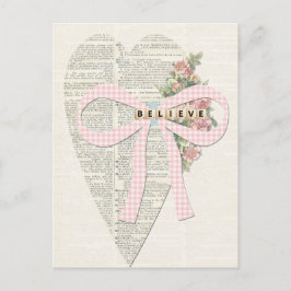  wenskaart, romantisch hart feestdagenkaart