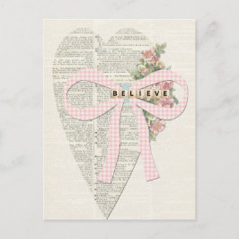  wenskaart, romantisch hart feestdagenkaart