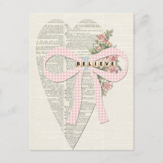  wenskaart, romantisch hart feestdagenkaart (Voorkant)