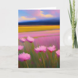 Wenskaart roze bloemen kaart