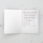 Wenskaart - Roze & grijs - Sterren en sneeuw Feestdagen Kaart (Binnen)