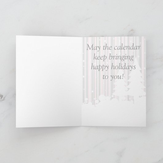 Wenskaart - Roze & grijs - Sterren en sneeuw Feestdagen Kaart (Binnen)