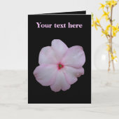 Wenskaart roze imatiens Kaart (Gele Bloem)