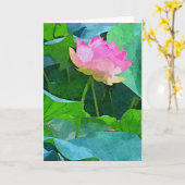 Wenskaart Roze Lotus Abstract Kaart (Gele Bloem)