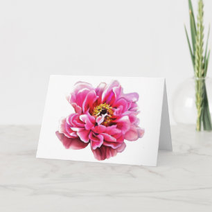 Wenskaart Roze Pioen Kaart