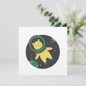 Wenskaart ruimtekat alle keren kaart (Staand voorkant)