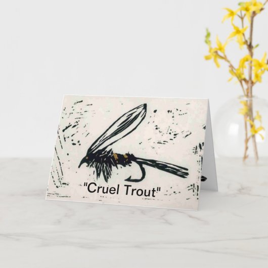 wenskaart "Ruwe forel" Kaart (Gele Bloem)