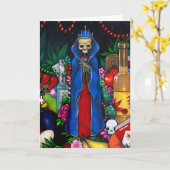 wenskaart "Santa Muerte" Kaart (Gele Bloem)